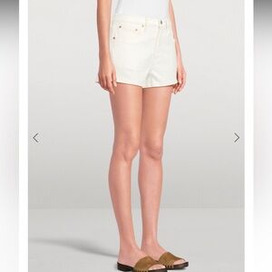 Levi's Cream High-Rise Denim Shorts